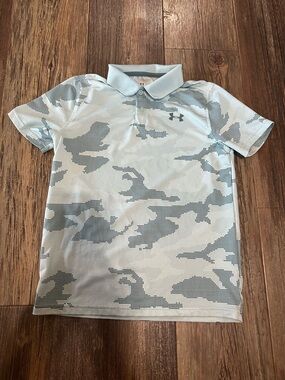 Under Armour golf polo shirt boys YM loose heatgear Medium UA
